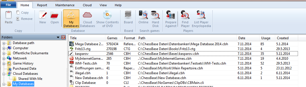 ChessBase 13, Compatibility Database