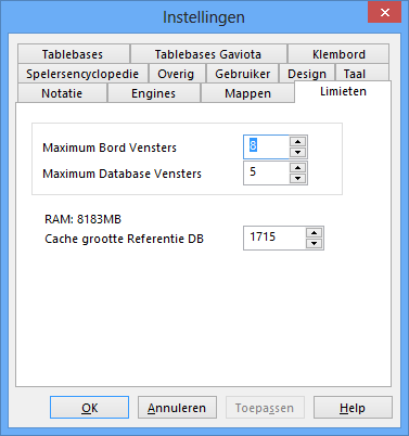 instellingenlimieten