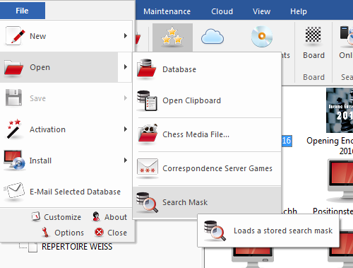 Player search in ChessBase 14