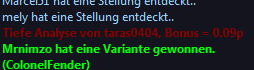 Anzeige Tiefe Analyse im Chat