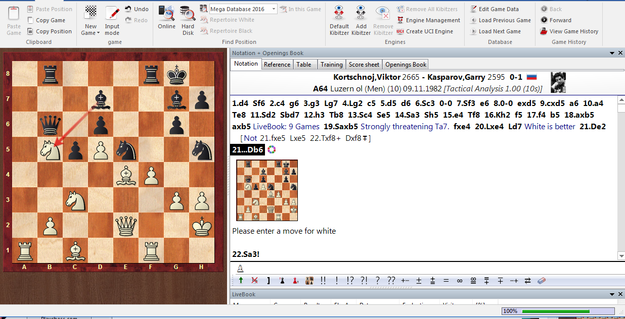 ChessBase 15 Search for Tactics 