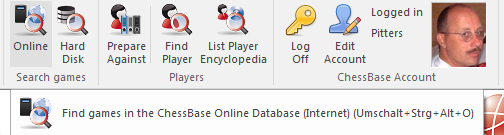 Player search in ChessBase 14