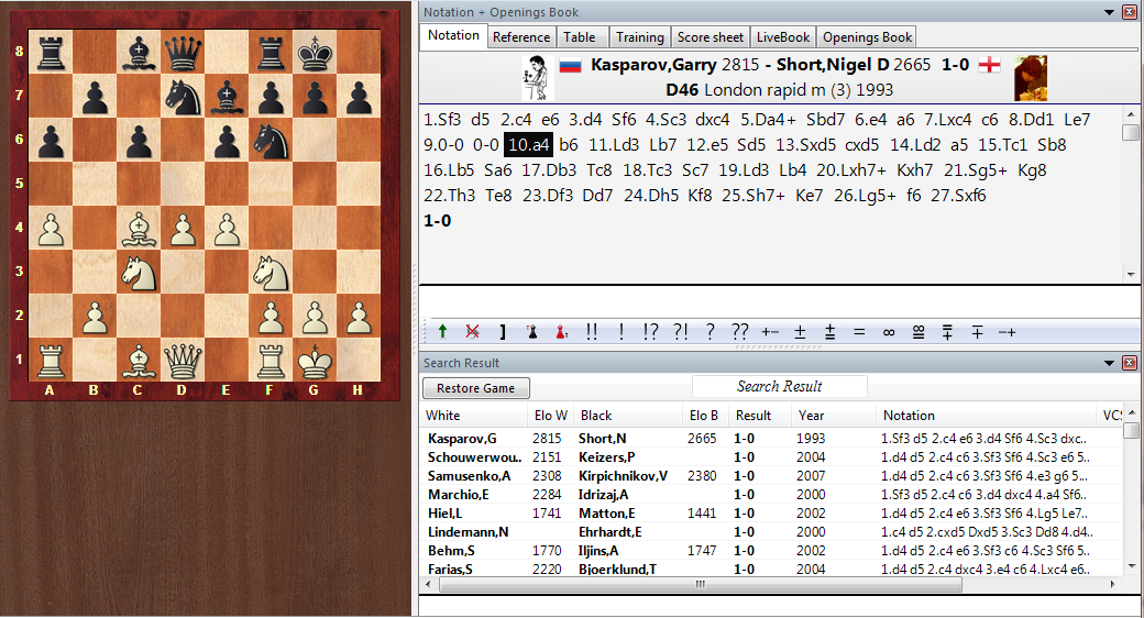 Player search in ChessBase 14