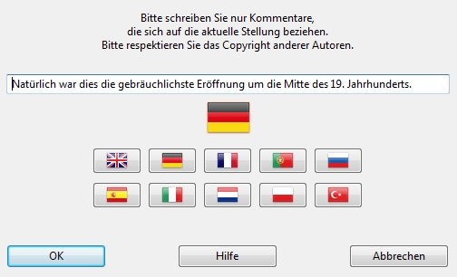 Kommentar eigeben
