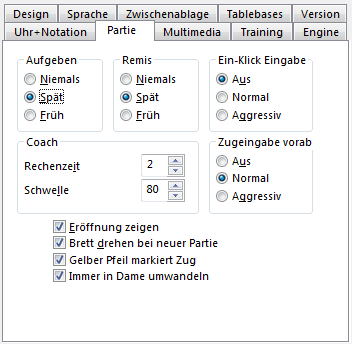 Optionen Partie