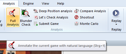 The “Compare” chess analysis function in Fritz 13