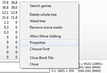 Context menu Context menu