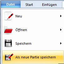 Neue Partie speichern