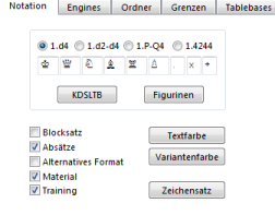 Optionendialog für die Notation