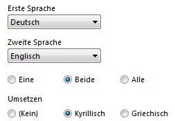 Spracheinstellungen definieren