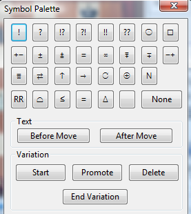 Symbol palette