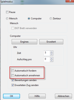 deaktivierte Checkboxen bei Matching-Automatismen