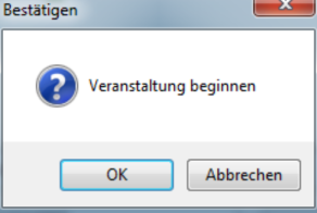 Beginn des Turniers bestätigen