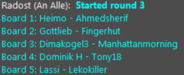 Bekanntmachung der Rundenauslosung (Chat)