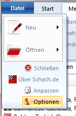 Optionen aufrufen