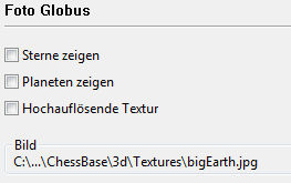 Einstellungen des Globus