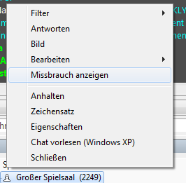 Meldung an den Admin