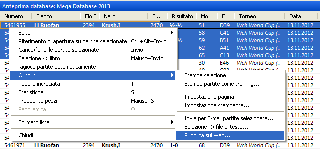 Context menu