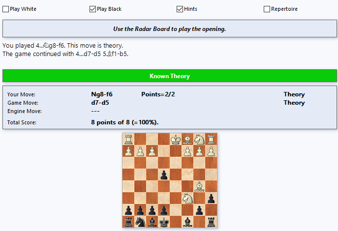 Chess Repertoire Manager - A game from PGN file on built-in PGN viewer/ editor