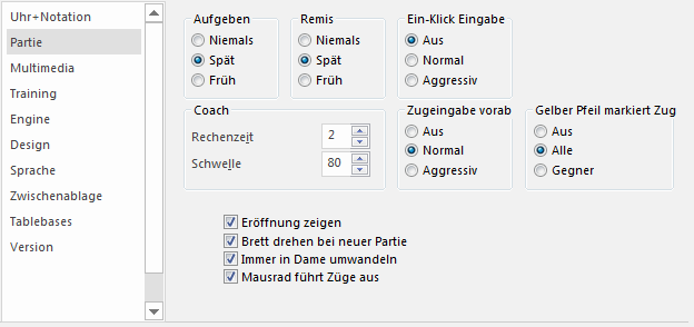 Optionen Partie