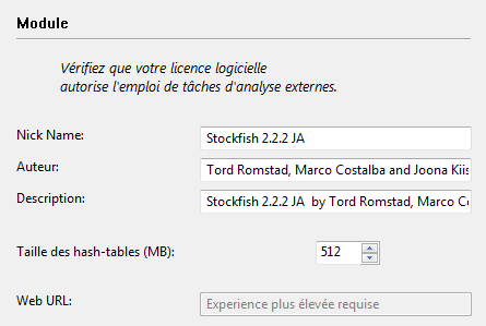 Einstelldialog angebotene Cloud Engine