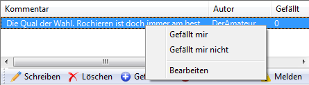 Editieren eines nicht bewerteten Kommentars