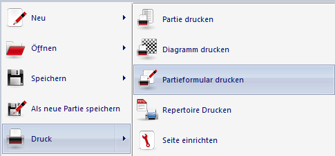 Partieformular drucken