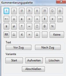 Kommentare über die Palette setzen