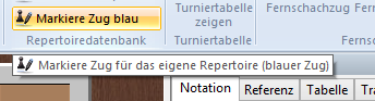 Zug für das Repertoire markieren